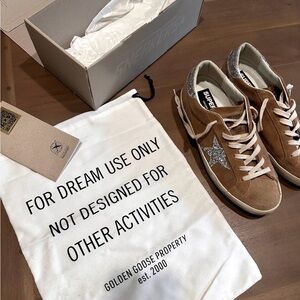 💫 Golden Goose 💫 Superstar Suede Upper Glitt Sneaker Like New 9 AUTHENTIC